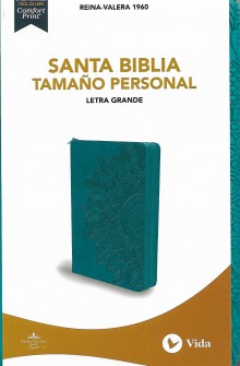 Biblia RVR1960 Tama�� Personal Letra Grande con Cierre (Celeste) de Grupo Nelson 