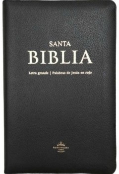 Biblia De Letra Grande Reina 1960 Tamano Manual Con Cierre semipiel canto rojo
