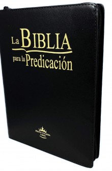 La Biblia para la Predicaci�n RVR60 - Letra Grande, imitaci�n cuero negro, indice, ziper, canto dorado de Bible Society of Brazil