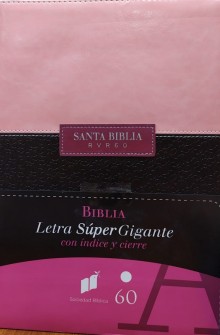 Biblia Letra Super Gigante con Cierre Reina Valera 1960 rosa con indice de Sociedades B�blicas Unidas
