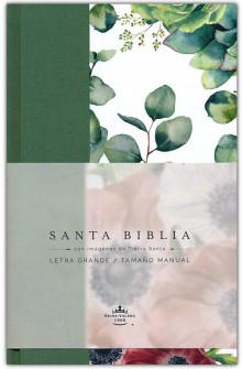 Biblia RVR 1960 letra grande Tapa dura y tela verde con flores tamao manual de ORIGEN