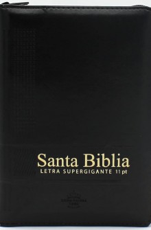 Biblia compacta letra gigante con cierre e �ndice negro de Sociedades B�blicas Unidas