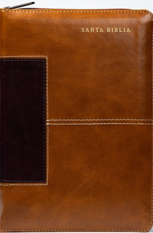 Biblia Reina Valera 1960 Letra Grande de 14 puntos tamano manual con cierre indice foro en semil piel color caoba de Broadman & Holman