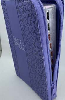 Biblia Reina Valera 1960 Letra Grande Lavanda Tamao Manual con Cierre e ndice de Broadman & Holman