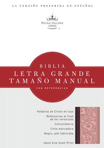 Biblia Letra Grande Tamao Manual, borravino/rosado smil piel de Reina Valera 1960