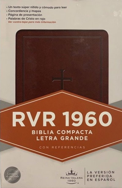 Biblia Compacta Letra Grande Reina Valera 1960, Marrn, Con Referencias de B&H Espanol