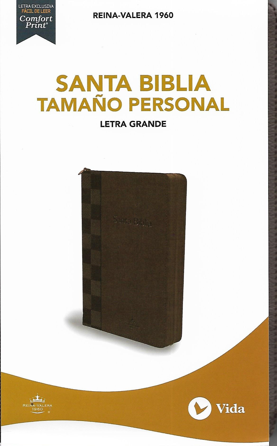 Biblia RVR1960 Tamao Personal Letra Grande con Cierre (Caf) de Grupo Nelson 