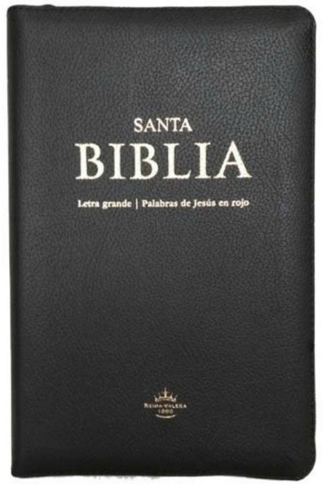 Biblia De Letra Grande Reina 1960 Tamano Manual Con Cierre semipiel canto rojo de Sociedades Bblicas Unidas