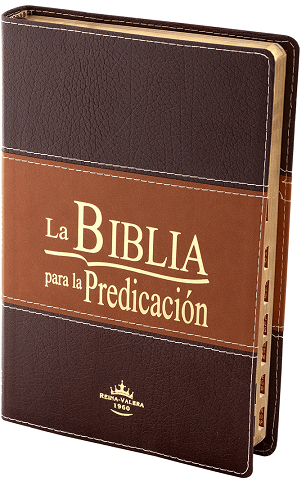 La Biblia para la Predicaci�n Reina Valera 1960 Letra Grande, imitaci�n cuero marr�n, indice, canto dorado>