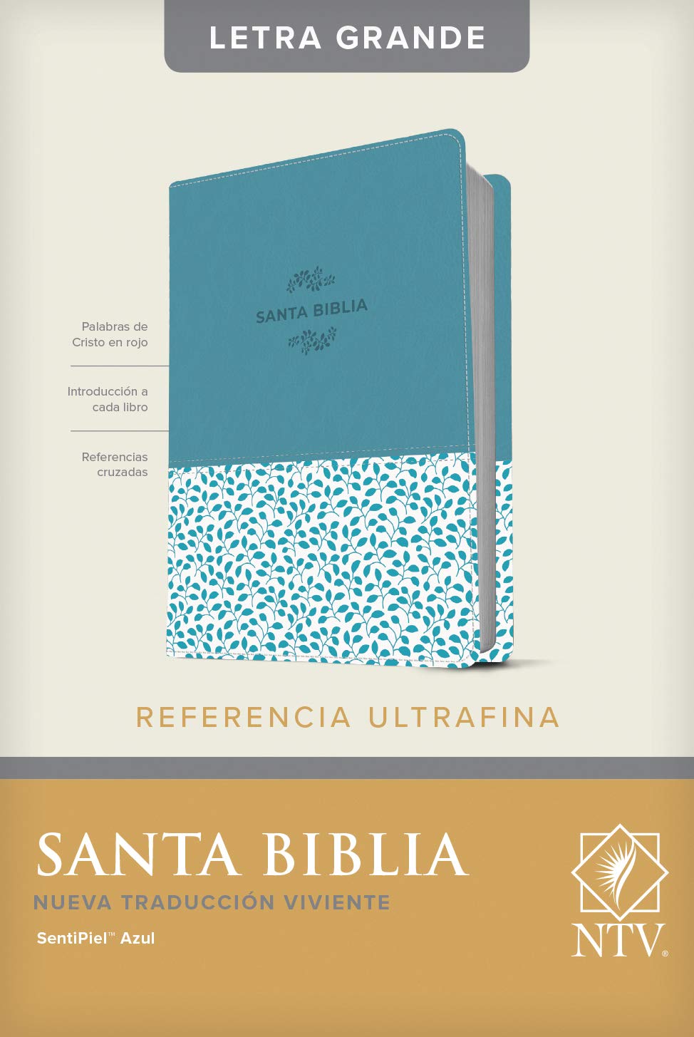 Biblia NTV, Edición de referencia ultrafina, letra grande azul