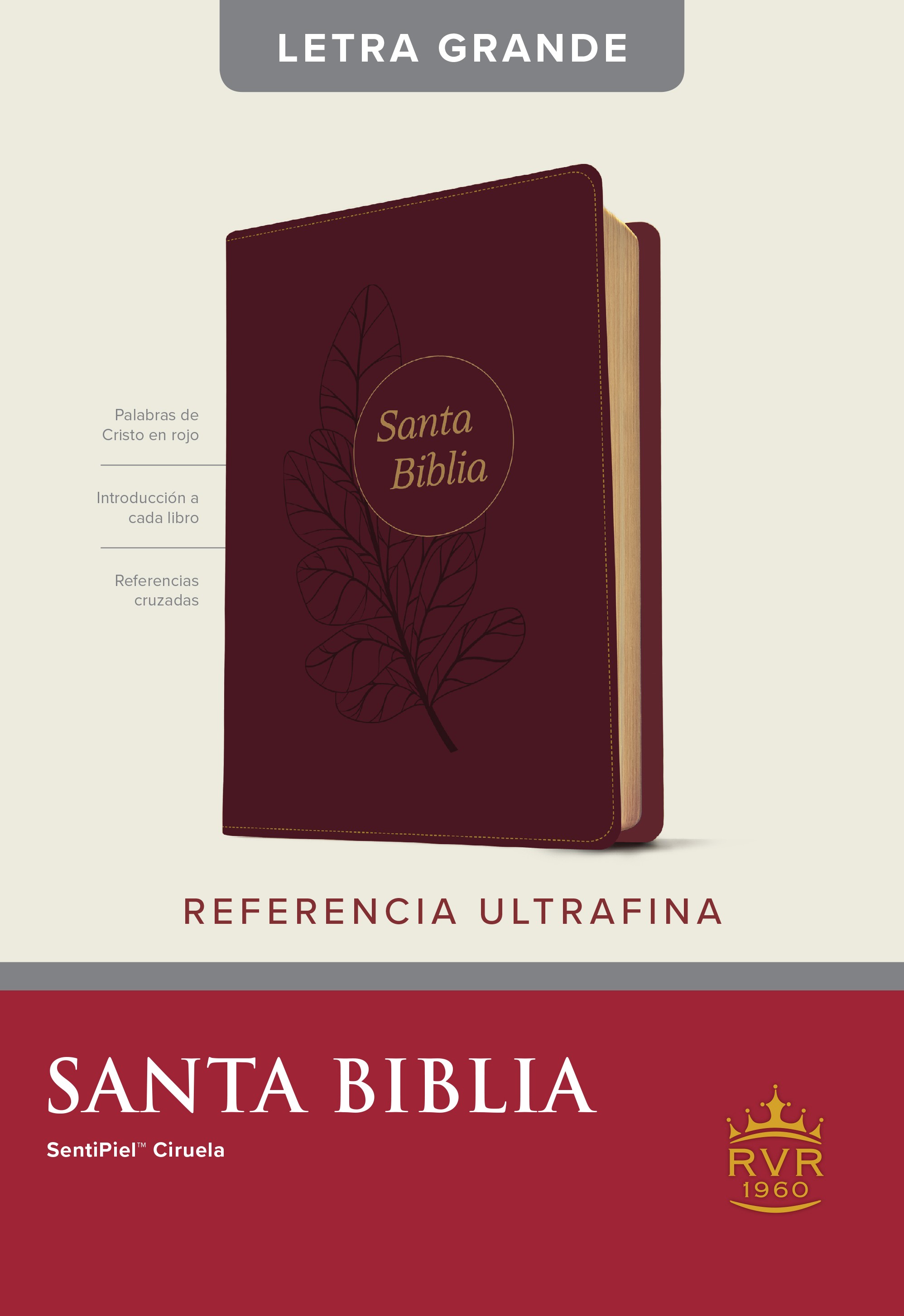 Biblia RVR 1960, Edici�n de referencia ultrafina, letra grande vino