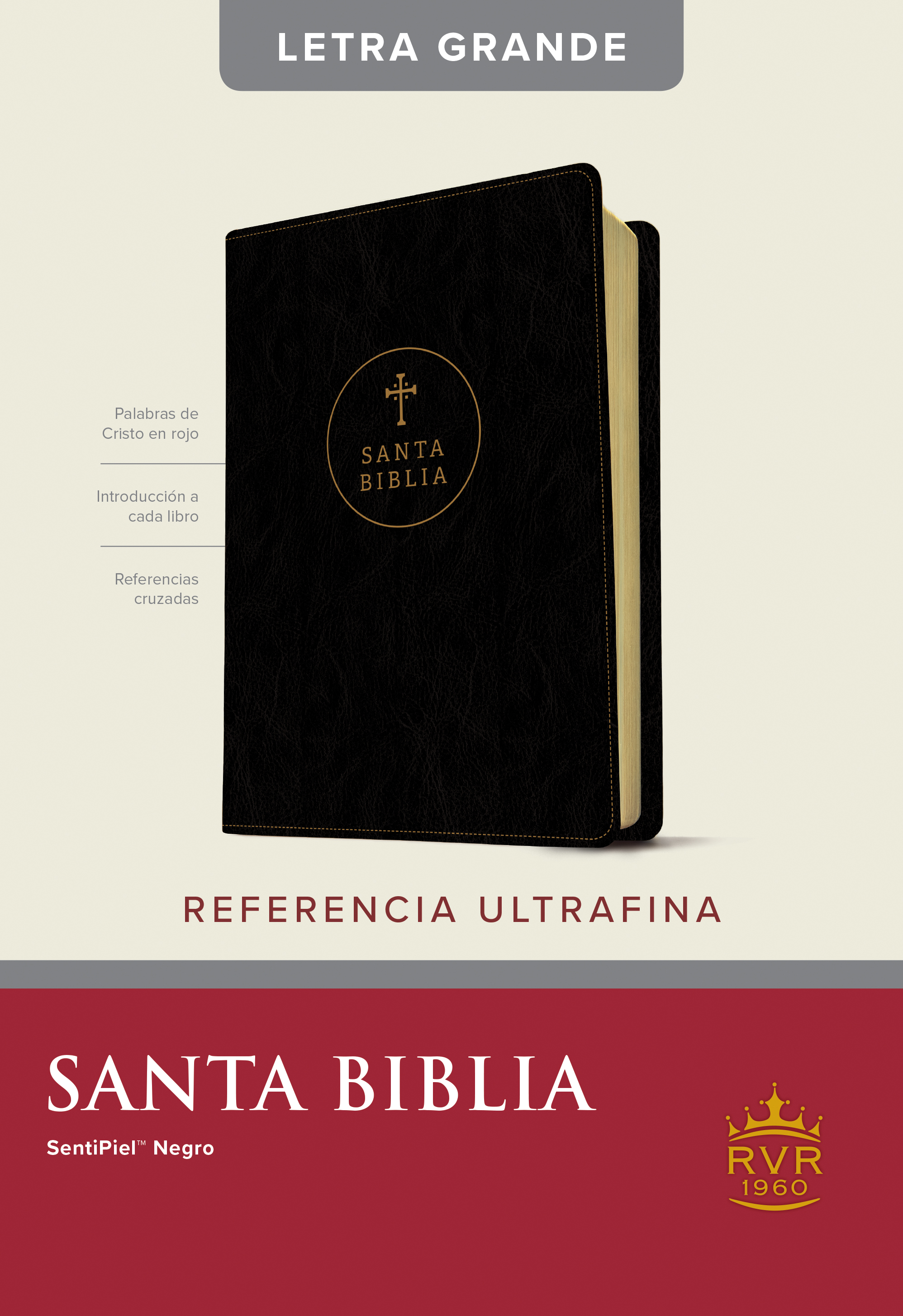 Biblia RVR 1960, Edici�n de referencia ultrafina, letra grande negro