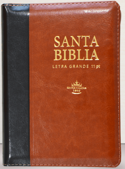 Biblia compacta letra gigante con cierre e �ndice marr�n