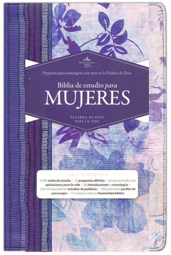 Biblia RVR 1960 de Estudio para Mujeres  Azul floreado tela impresa