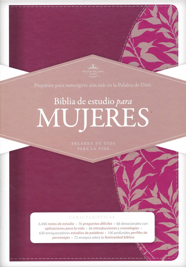 Biblia RVR 1960 de Estudio para Mujeres  Vinotinto/Fucsia símil piel