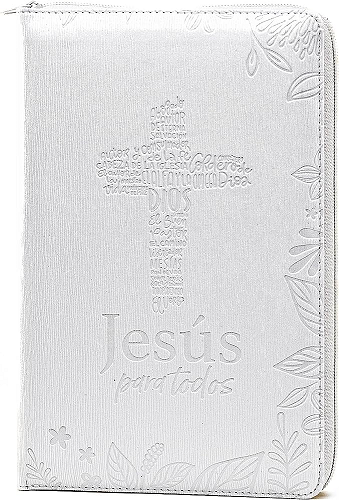 Biblia de Promesas Reina Valera 1960 Jes�s para todos Letra Grande Blanco Marfil con cierre>
