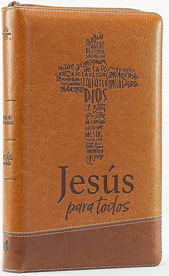 Biblia de Promesas Reina Valera 1960 Jes�s para todos Letra Grande Caf� con cierre