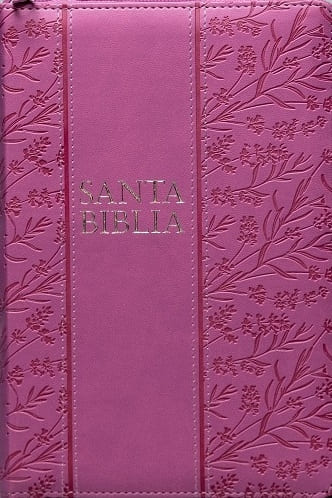 Biblia Reina Valera 1960 Letra Grande Rosa Tamaño Manual con Cierre e Índice